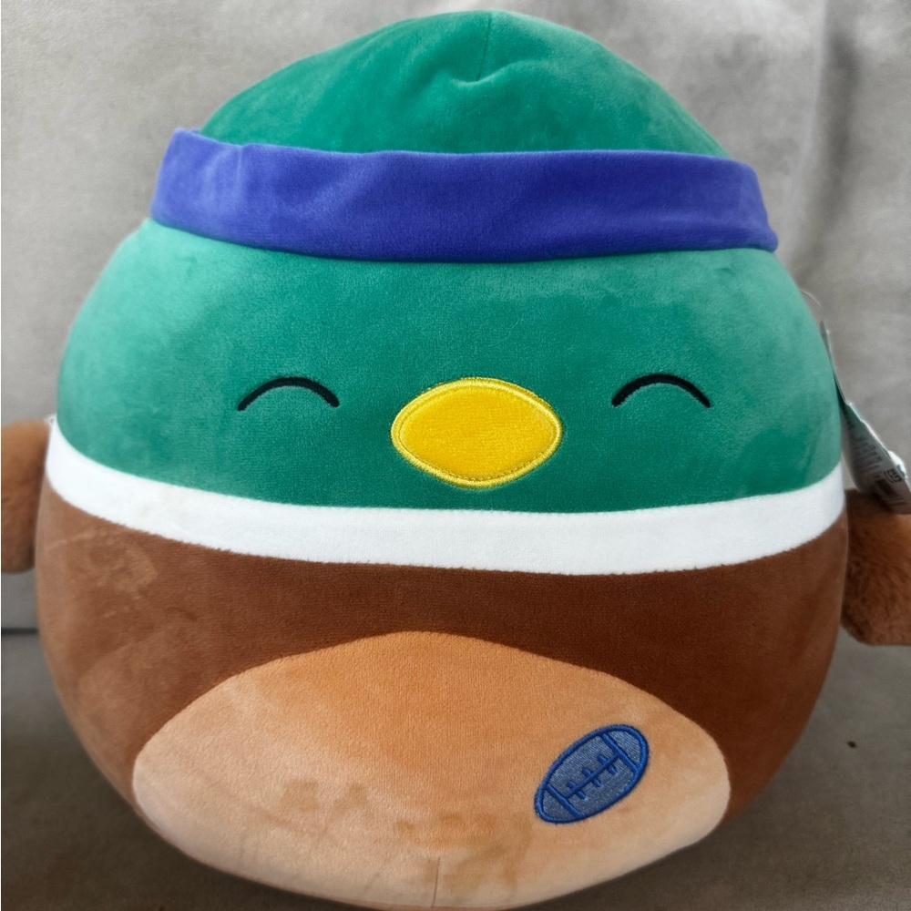 Squishmallows Avery the Mallard Duck with swatband and Ruby ball 7.5 inch New